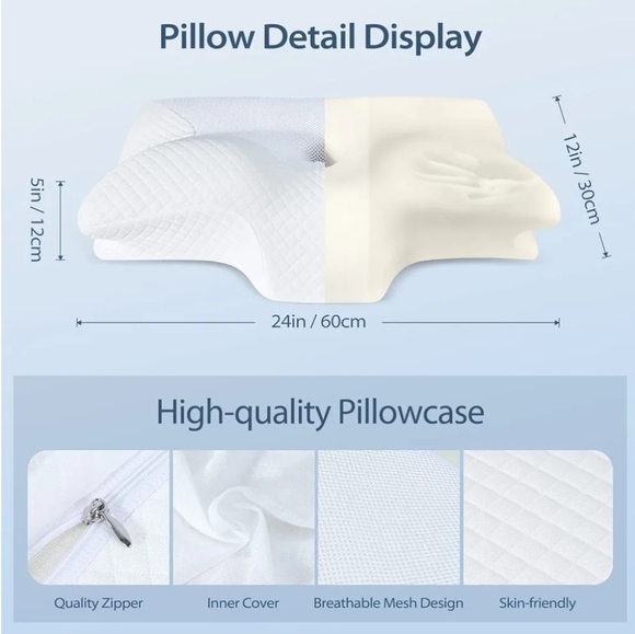 HOMCA Contour Memory Foam Orthopedic Pillow - Picture 6 of 9